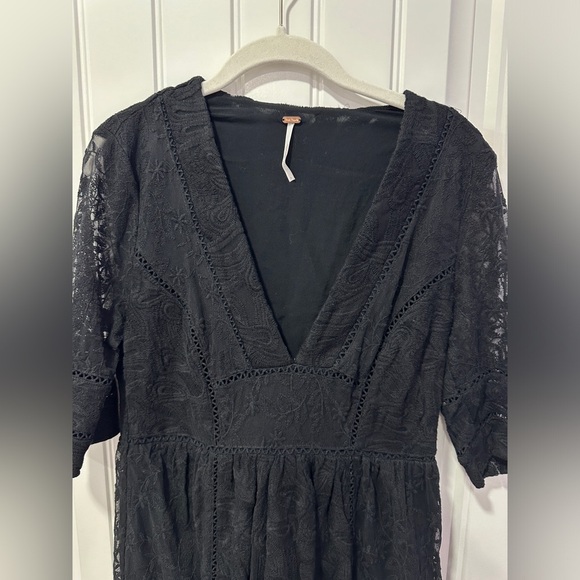 Free People | Free People Mountain Laurel Lace Crochet Dress | Size: 8 Black - Picture 12 of 15